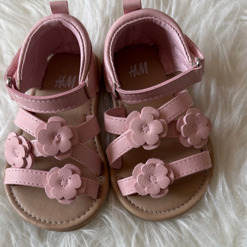 H&M Kids Sandals with Pink Floral Accents